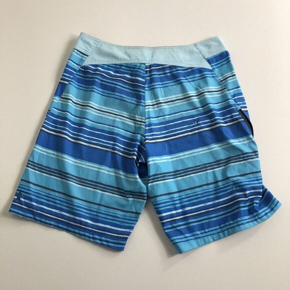 Under‎ Armour Men's Size 34 Striped Board Shorts Blue Trunks Active Swimming - Picture 1 of 7